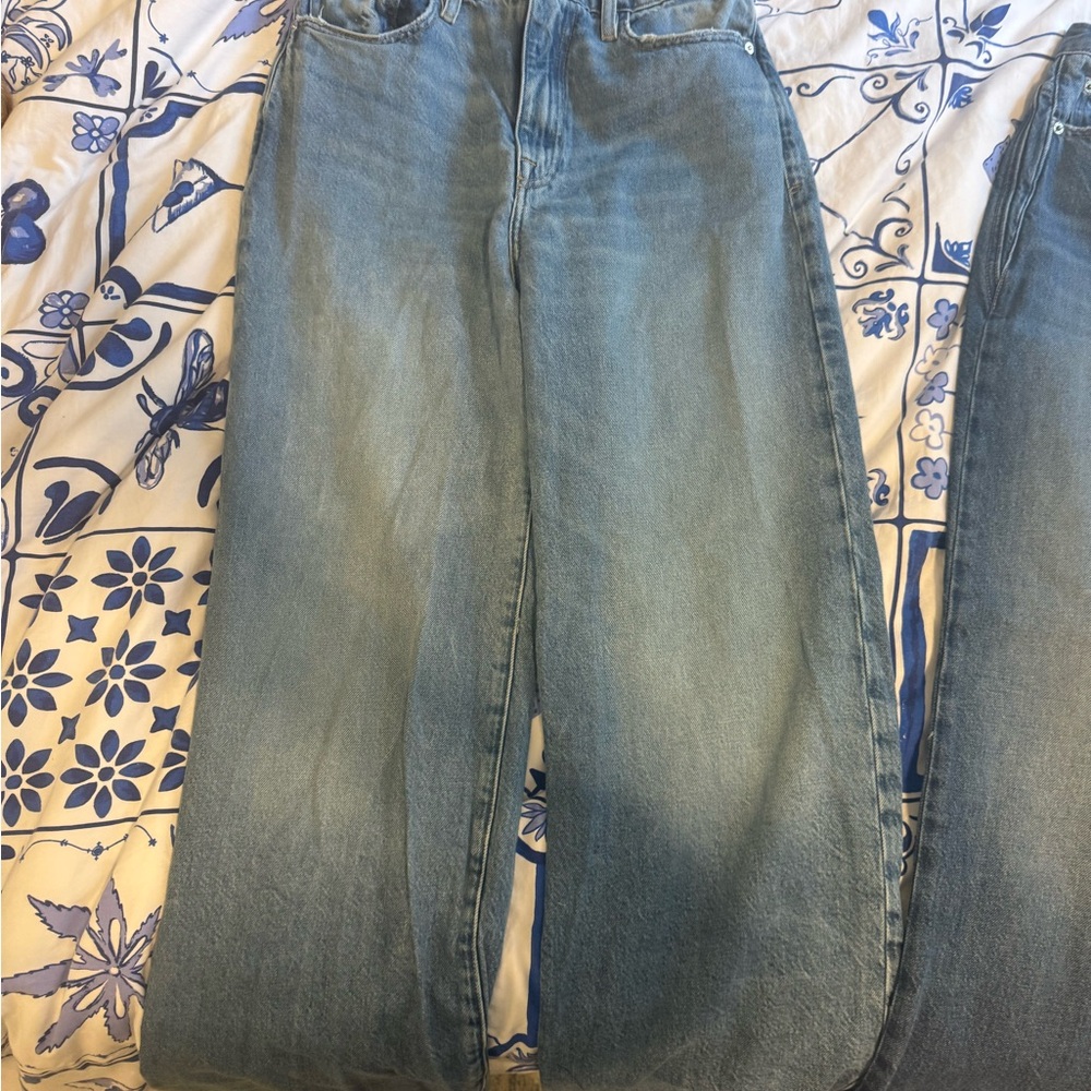 Frame Denim Blue Flare & Wide Leg Jeans